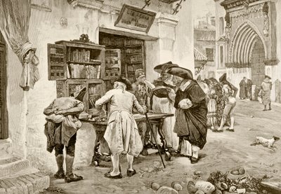 The Bibliophiles, after a painting by Jimenez Aranda, from 